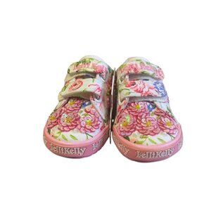 Lelli Kelly Girls Floral Sequin Embellished Velcro Strap Shoes Pink Sole - 5